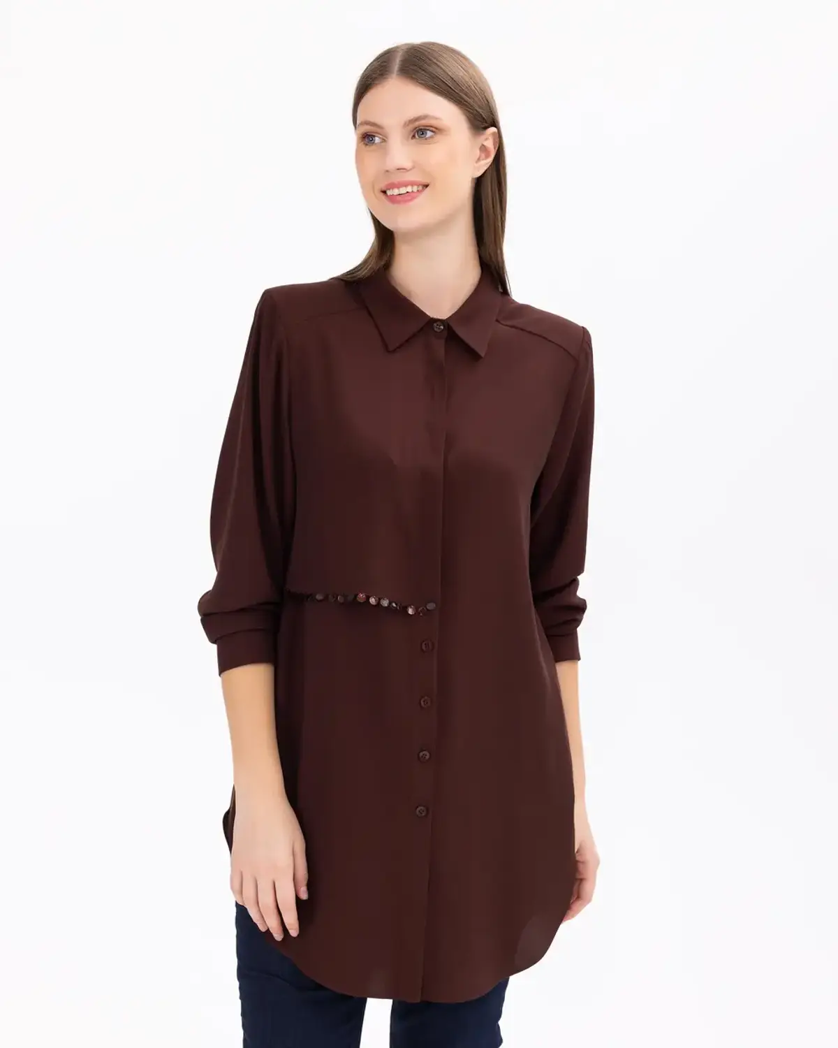 büyük beden uzun kollu gömlek tunik