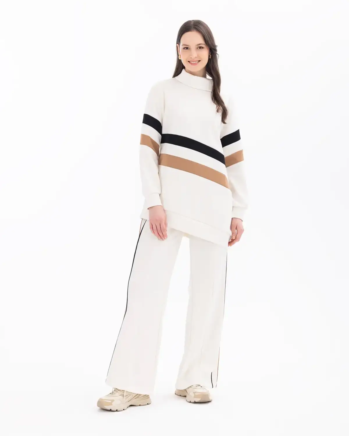 biye detaylı elastik bel eşofman altı