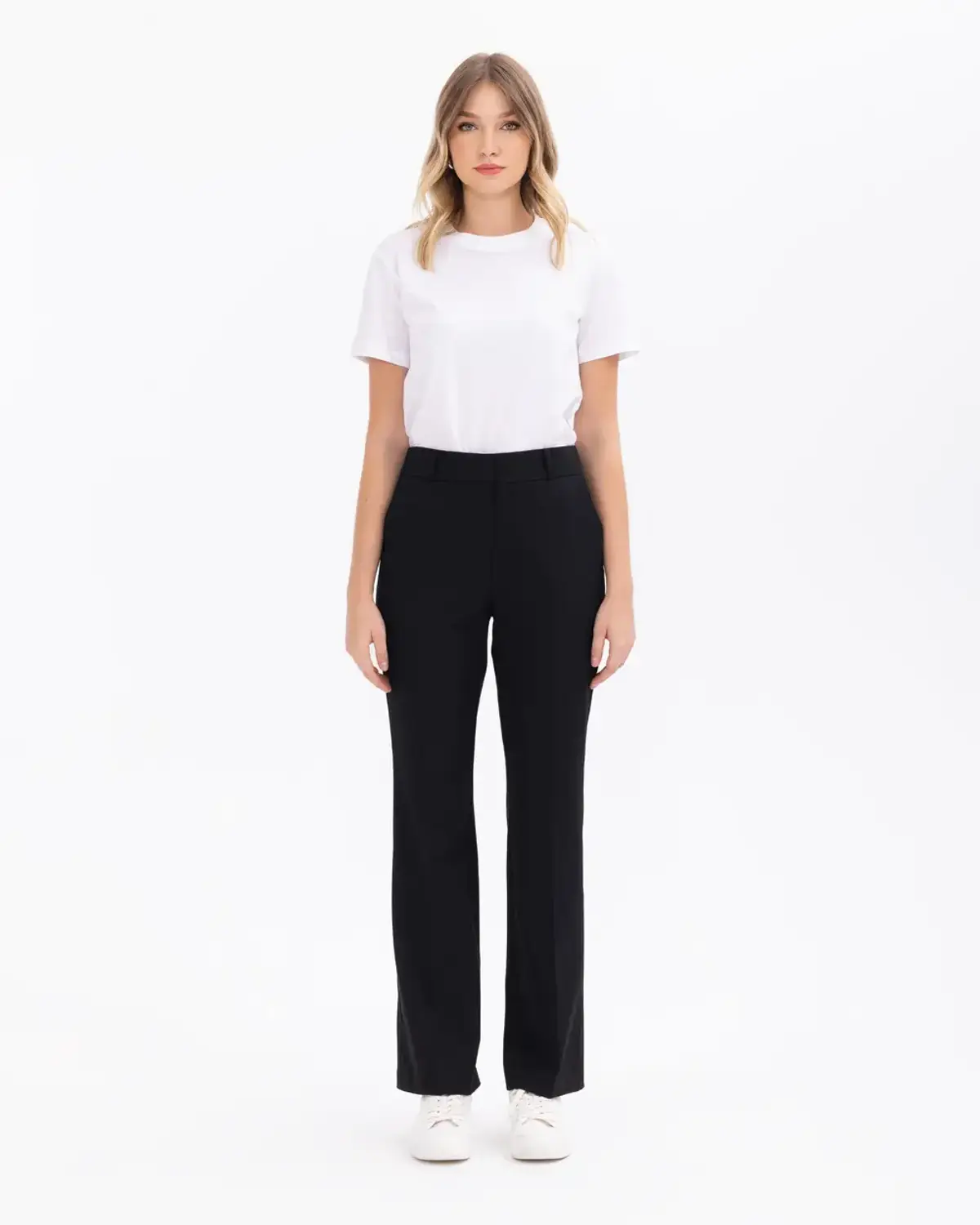 Wide Leg High-Waisted Classic Trousers with Pockets in Black for Comfort and Style
