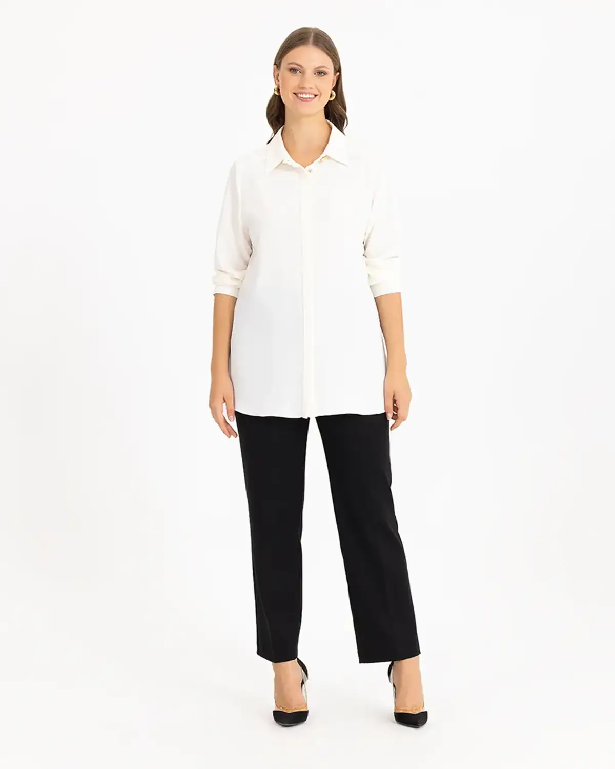 büyük beden uzun kollu gömlek