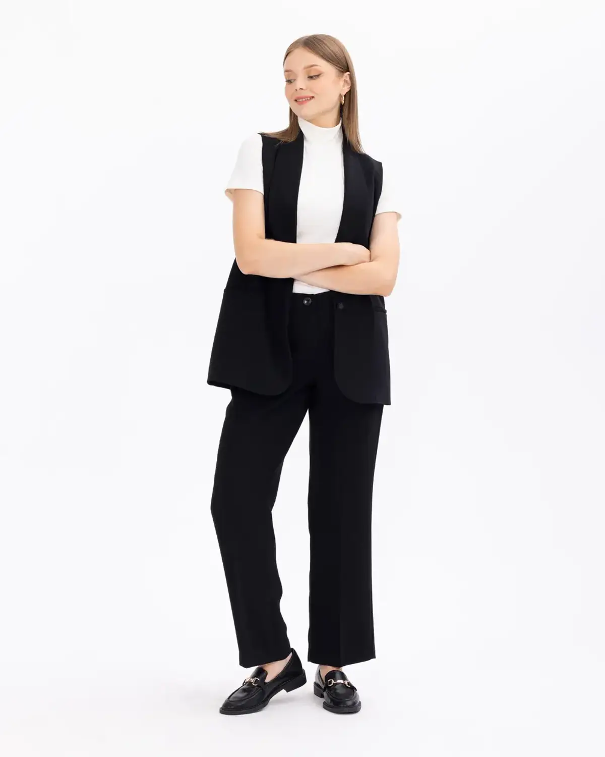 büyük beden düz kesim tam boy klasik pantolon