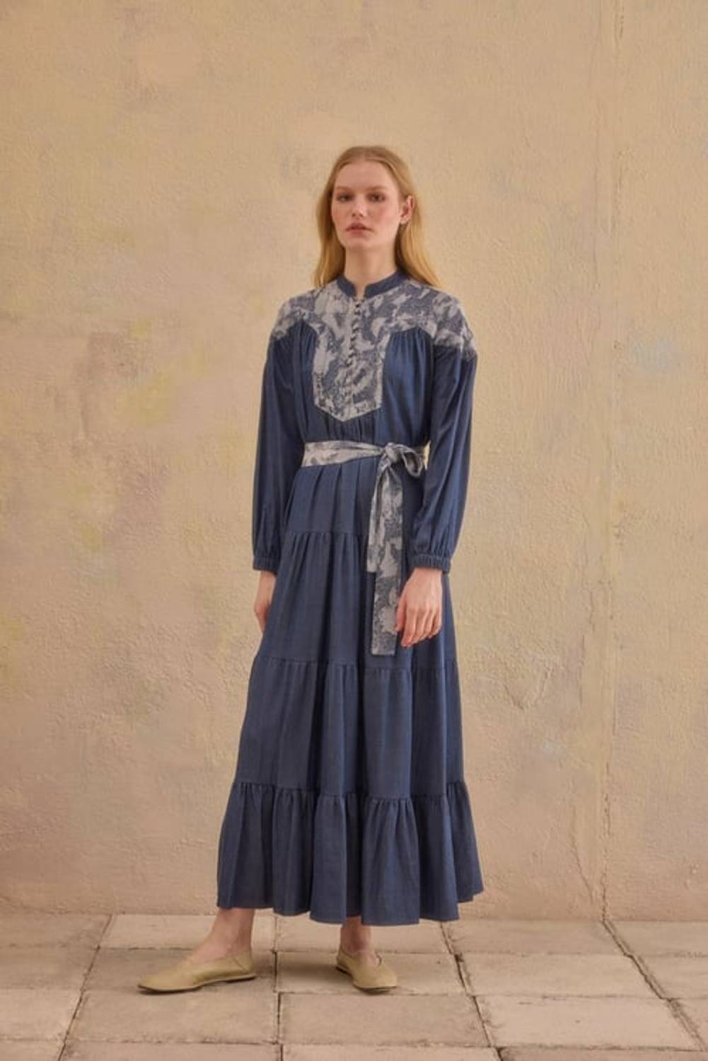 DİNA TENCEL ELBİSE LACİVERT