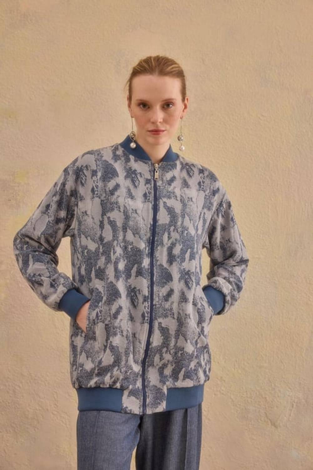 DİNA TENCEL BOMBER DESENLİ