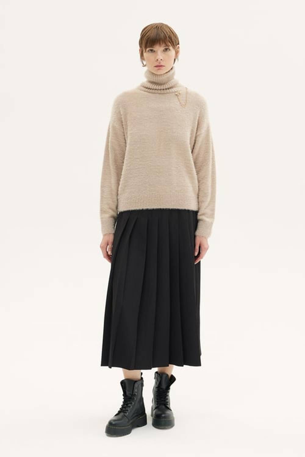 VEGA BOĞAZLI TRİKO KAZAK EKRU