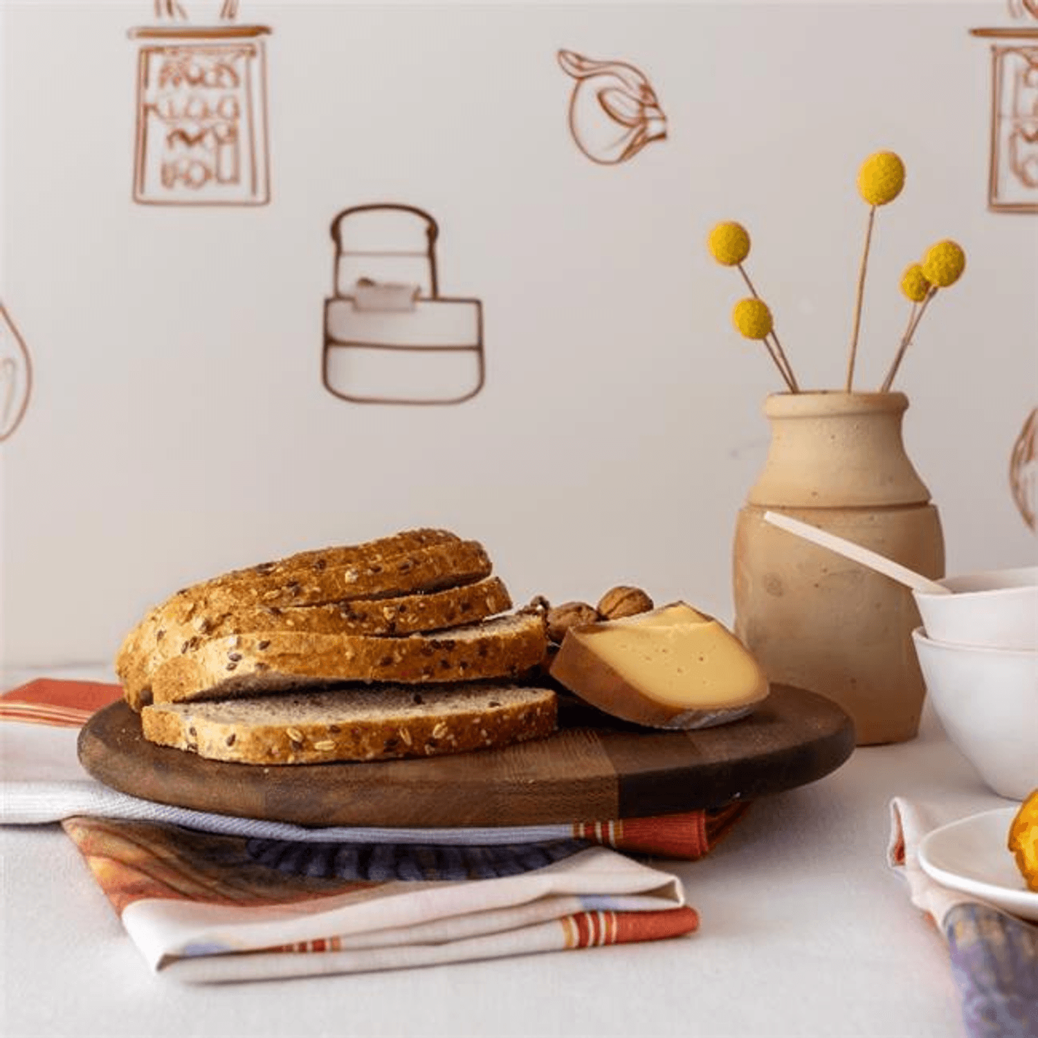 عربات دورانية خشبية بقطر 29 سم من أكاييف لتقديم الأطعمة، مصنوعة يدويًا من الخشب الطبيعي مع آلية ضغط معدنية