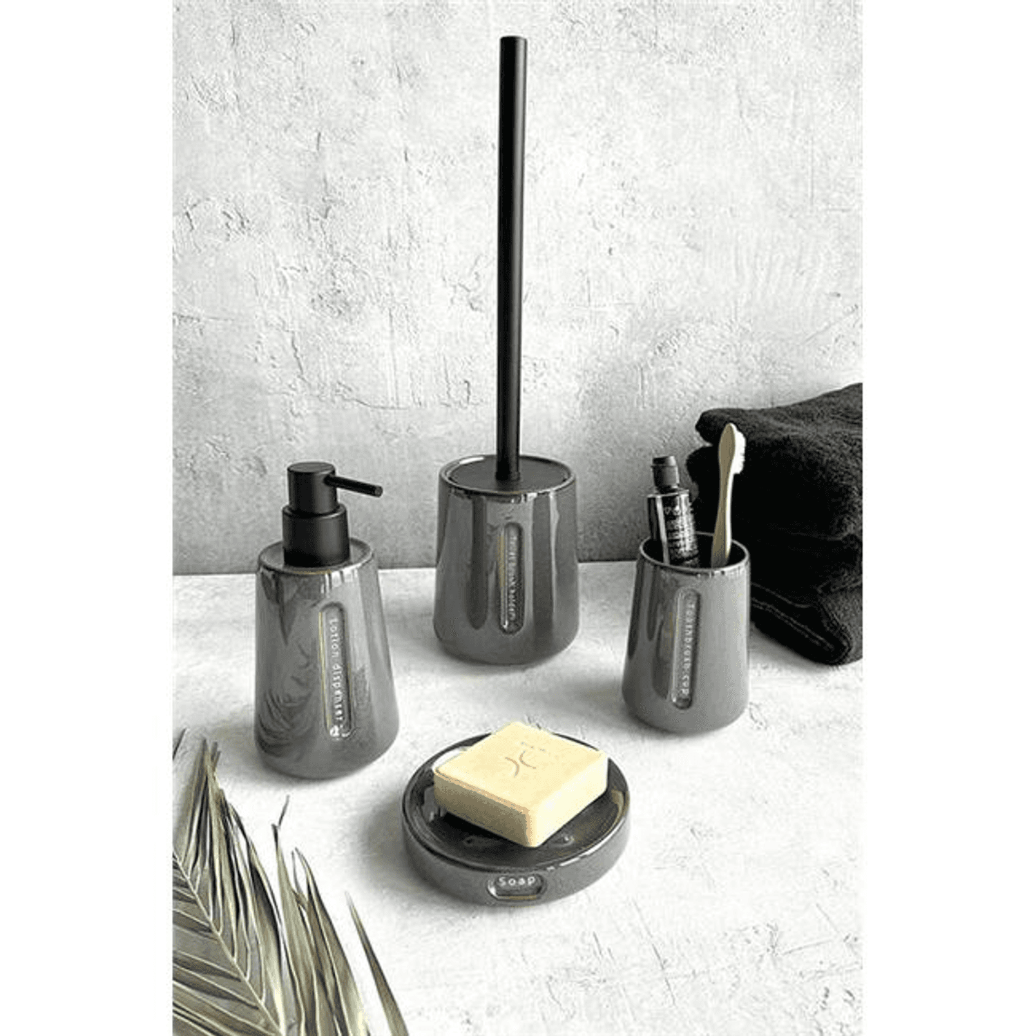 Primanova Taper 4'lü Banyo Seti Gri