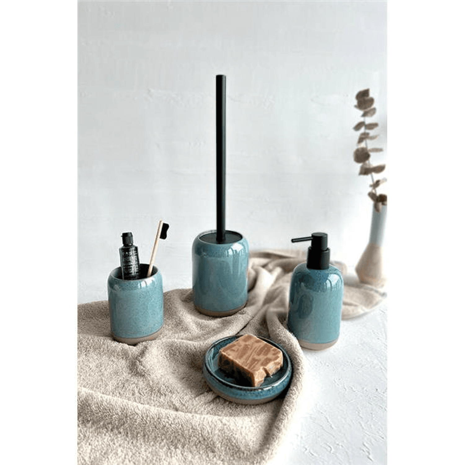 Primanova Cartri 4'lü Banyo Seti Mavi