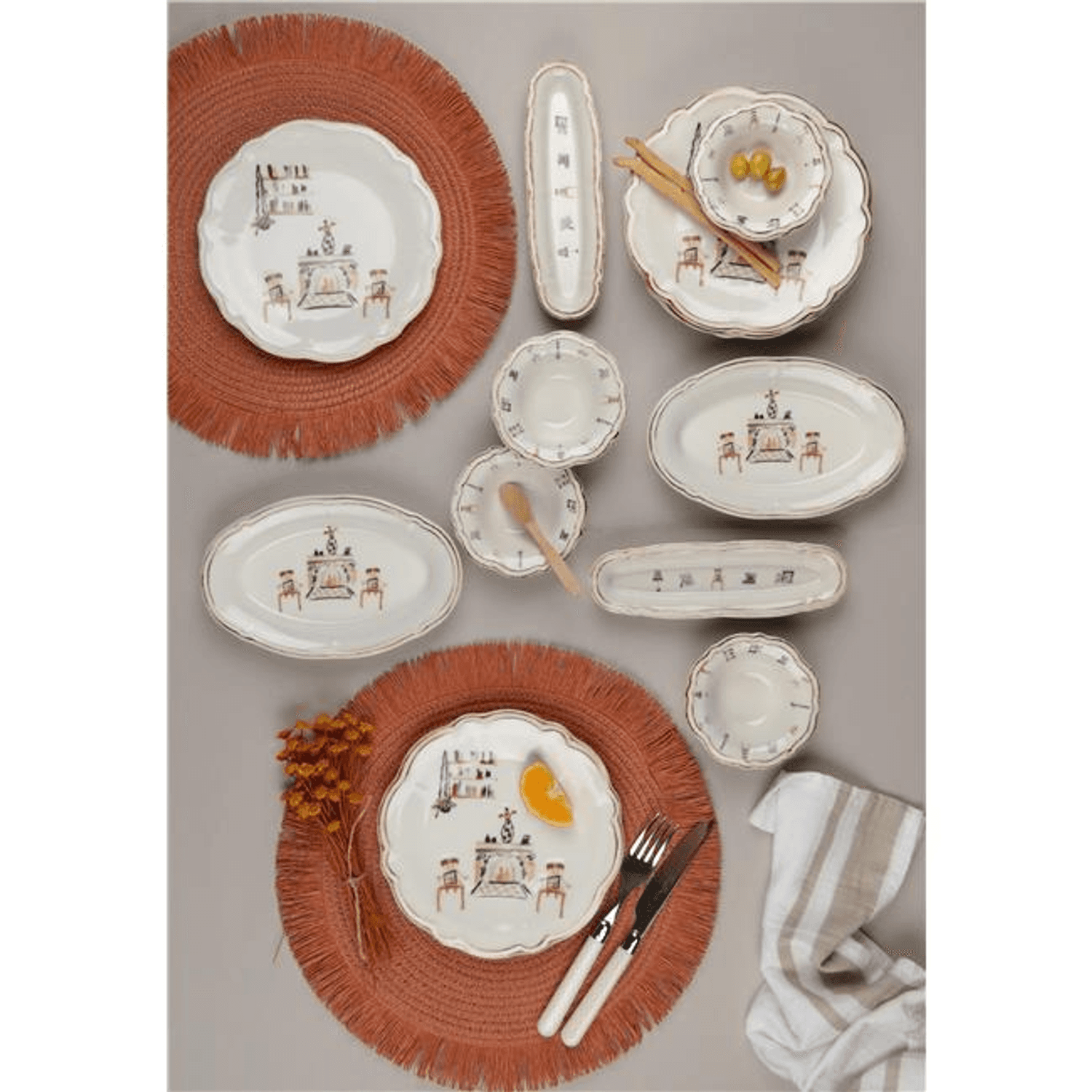 Porser Fulya Faylinn Kahvaltı Takımı 6 Kişilik 14 Parça