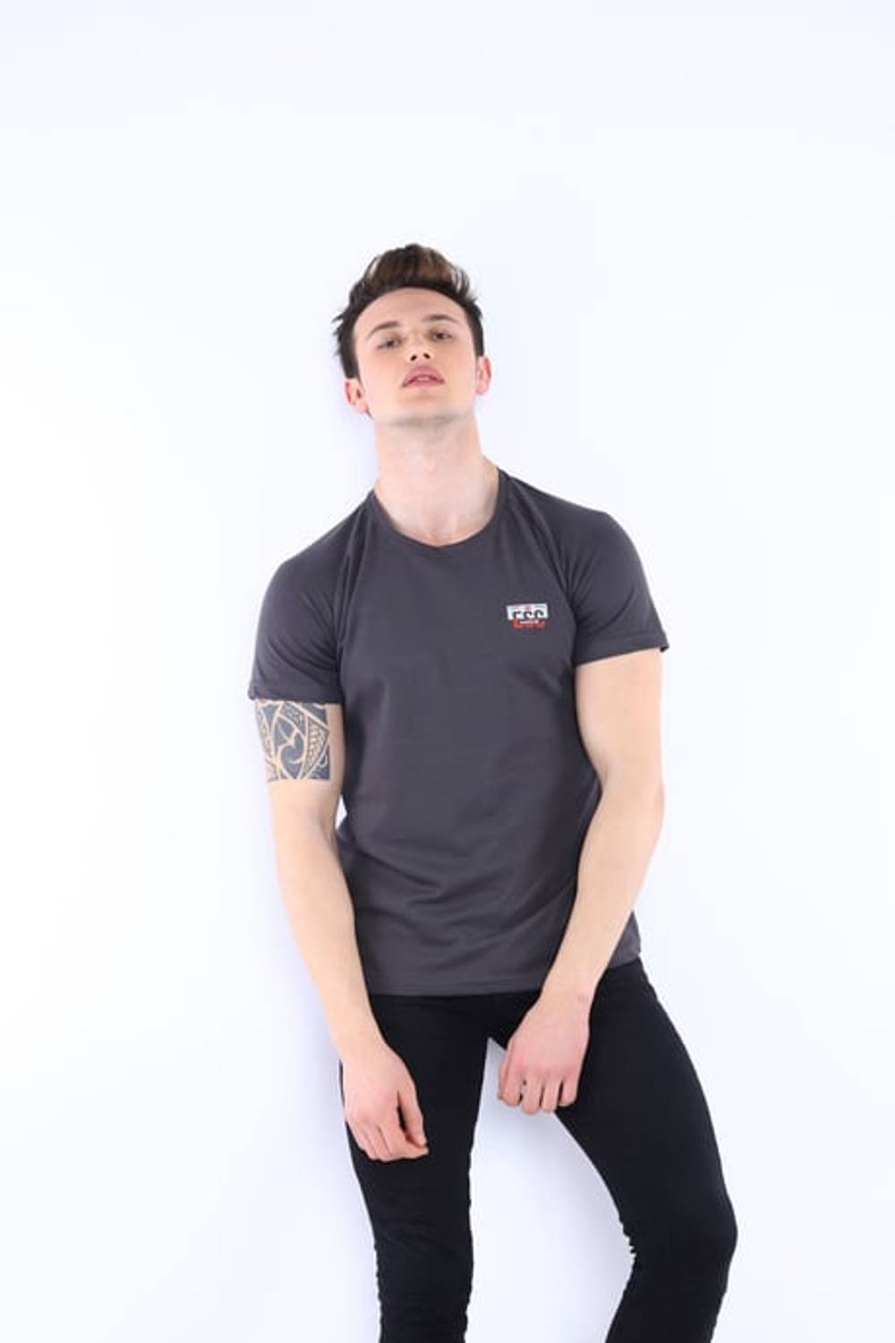 Escetic Smoked Men's Ragular Fit Cotton USA Pique Breathable Sports T-Shirt 0830