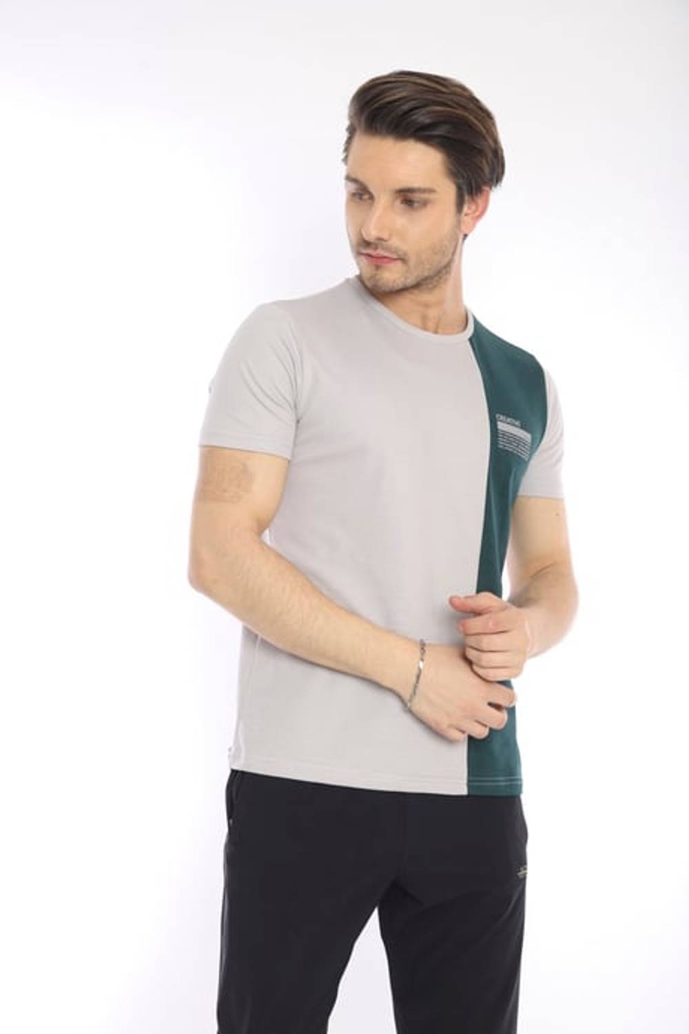 Чоловіча спортивна футболка Escetic сірого кольору, дихаюча, з 70% бавовни, регулярного крою, підходить для щоденного використання та спорту