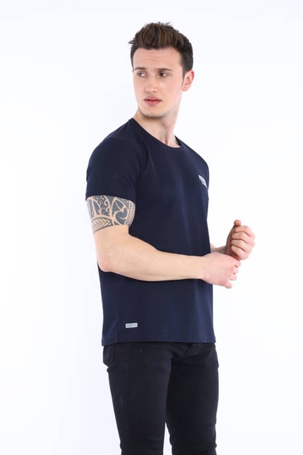 Escetic Navy Blue Men's Ragular Fit Cotton USA Pique Breathable Sports T-Shirt 0830