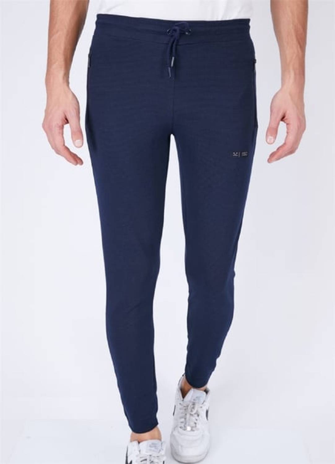 Escetic Erkek Spor Slimfit Lacivert Eşofman Altı Nefes Alabilen Pıtırcık Kumaş 1793