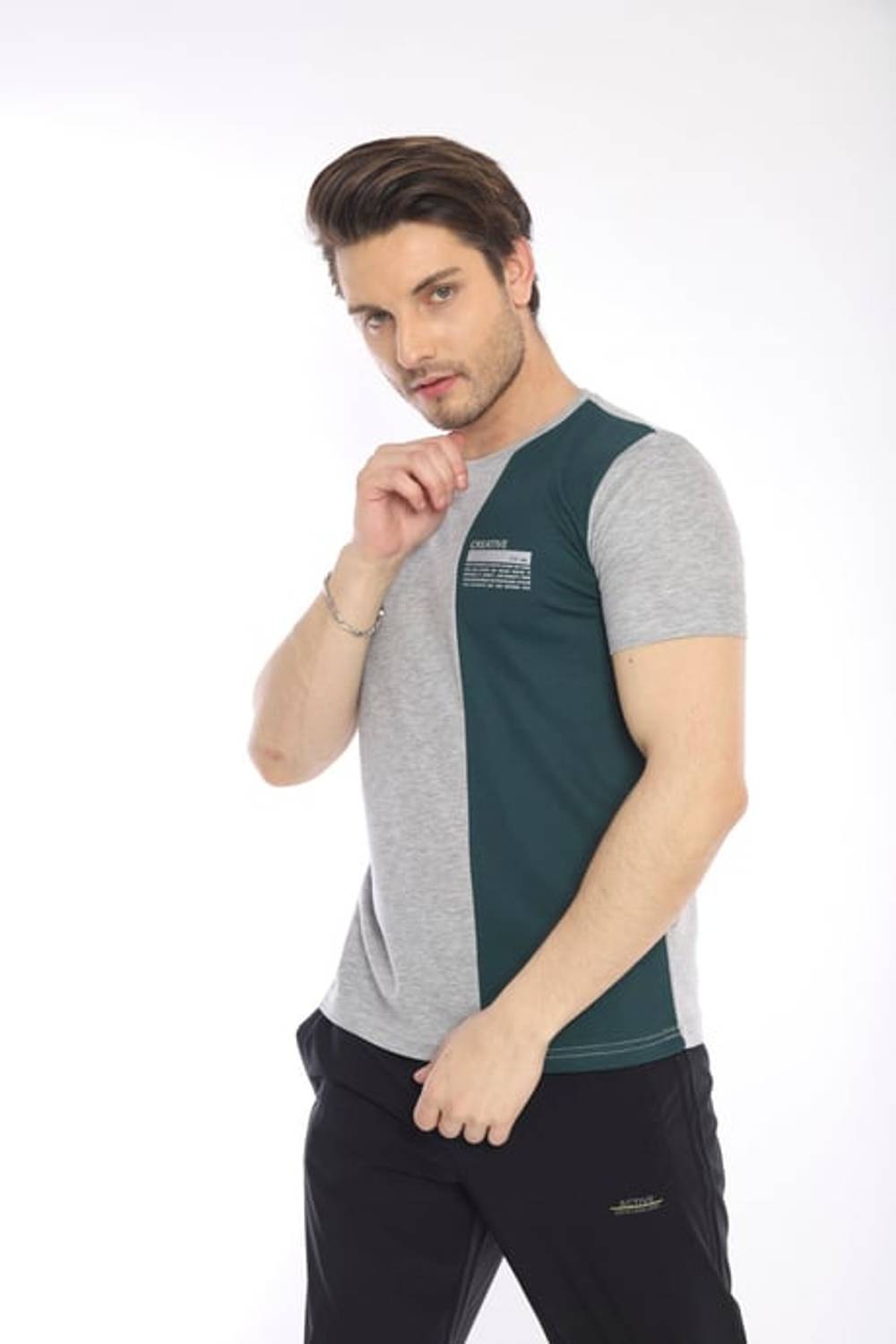 Escetic G2 Melange Men's Regular Fit Breathable Cotton Sports T-Shirt for Daily Use and Athletic Activities
