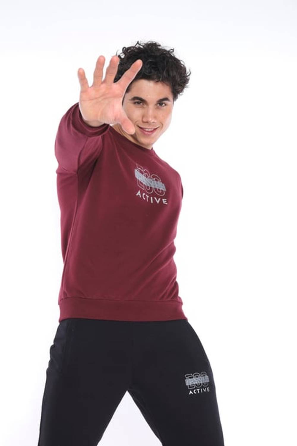 Escetic Claret Red Men's 3 Thread Breathable Cotton Printed Sports Slimfit Sweat Suit A3032