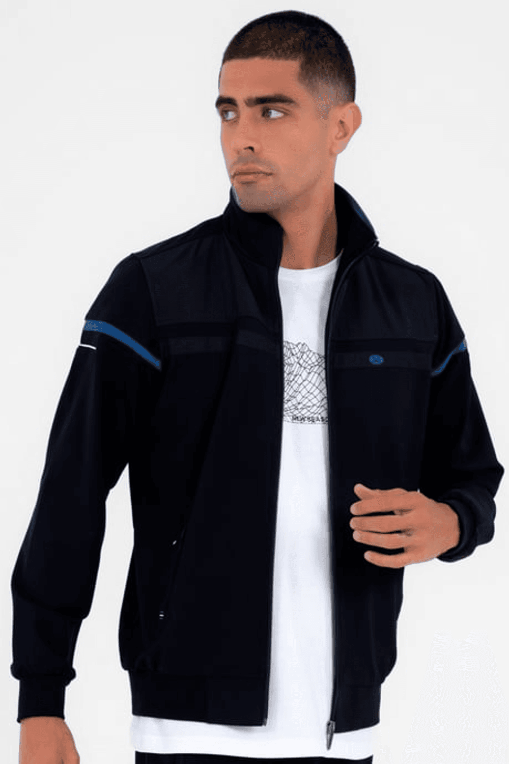 Чоловічий темно-синій індиго спортивний костюм з 4 кишенями, зручний крій, 4 сезони, 100% місцеве виробництво, дихаючий матеріал