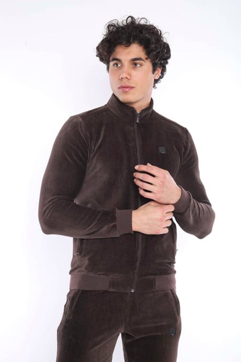 Эскетик мужской спортивный костюм slimfit с 4 карманами из дышащего велюра для четырех сезонов