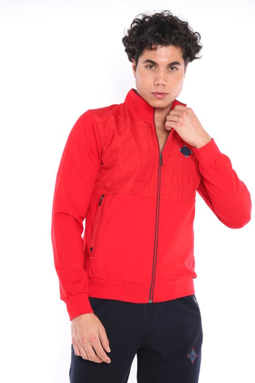 Эскетик Красный Мужской Спортивный Костюм Со 4 Карманами Легкий Дизайн Для Четырех Сезонов