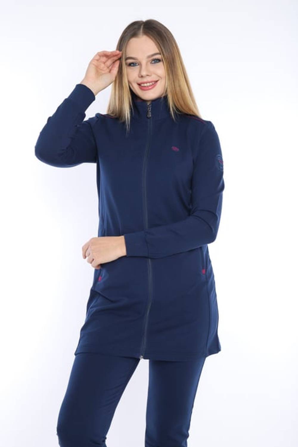 Escetic Royal Kadın Dik Yaka Nefes Alabilen 2 İplik 4 Mevsim Spor Tunik Eşofman Takım 6725