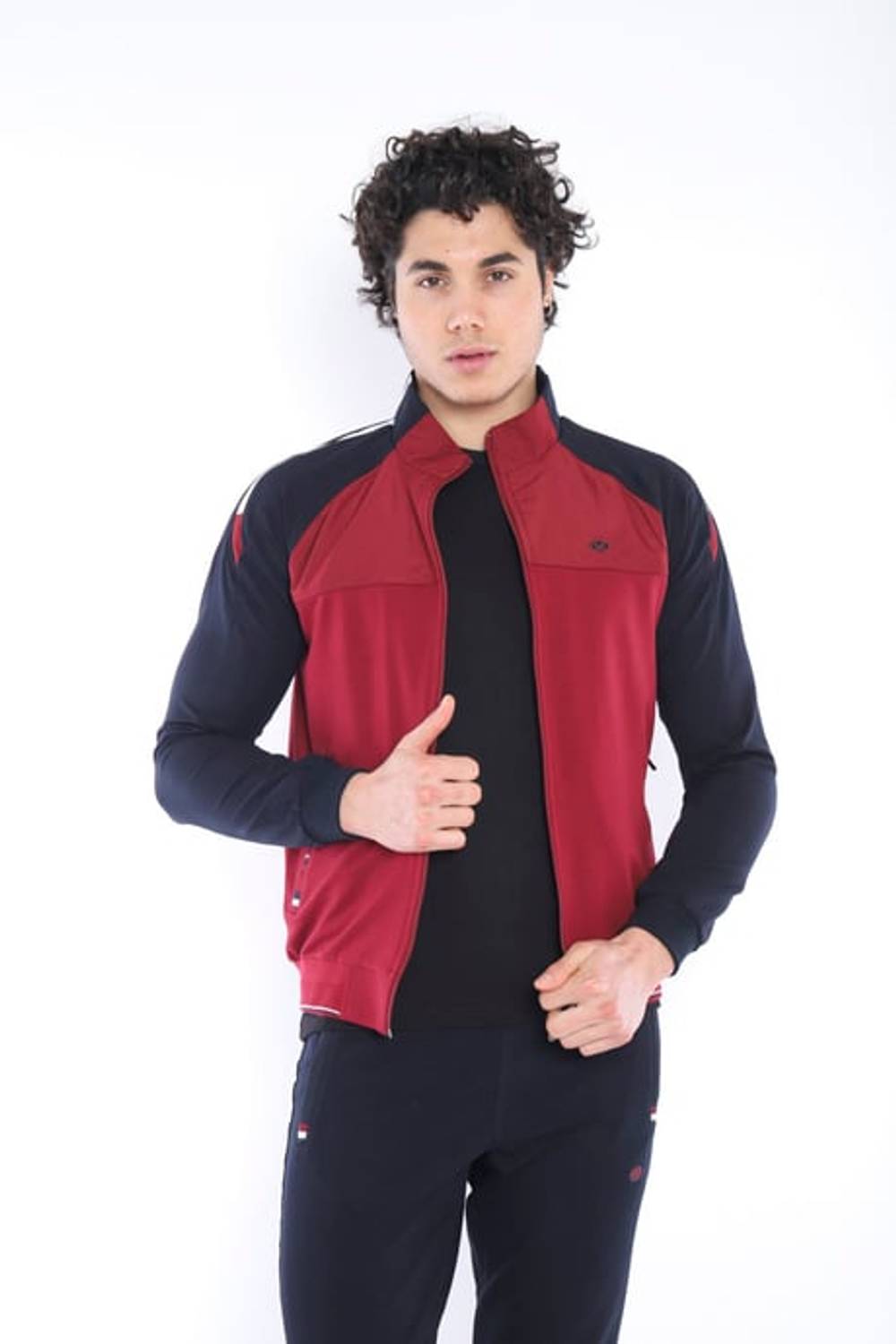 بدلة رياضية رجالية بأسلوب سليم فيت من إيسكتيك بقبعة مرتفعة وأربع جيوب قماش سوبر ذات نوعية عالية للاستخدام اليومي والرياضي