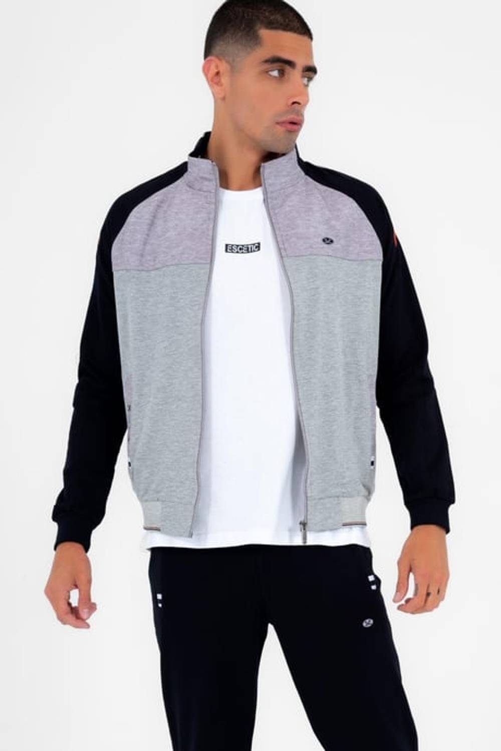 Escetic G2 Melange Men's Stand Collar Super 2 Thread Fabric 4 Seasons Sports Slimfit Tracksuit Set 6733