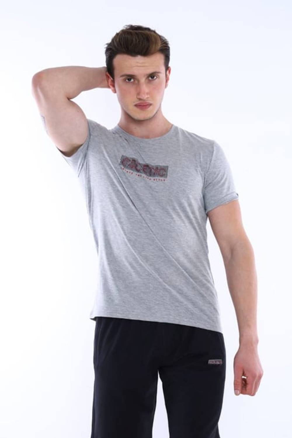 Эсцетик G2 Мужская Печатная Дышащая Памучная Футболка и Шорты, Спортивный Комплект, Стиль Slimfit, 100% Турецкое Производство