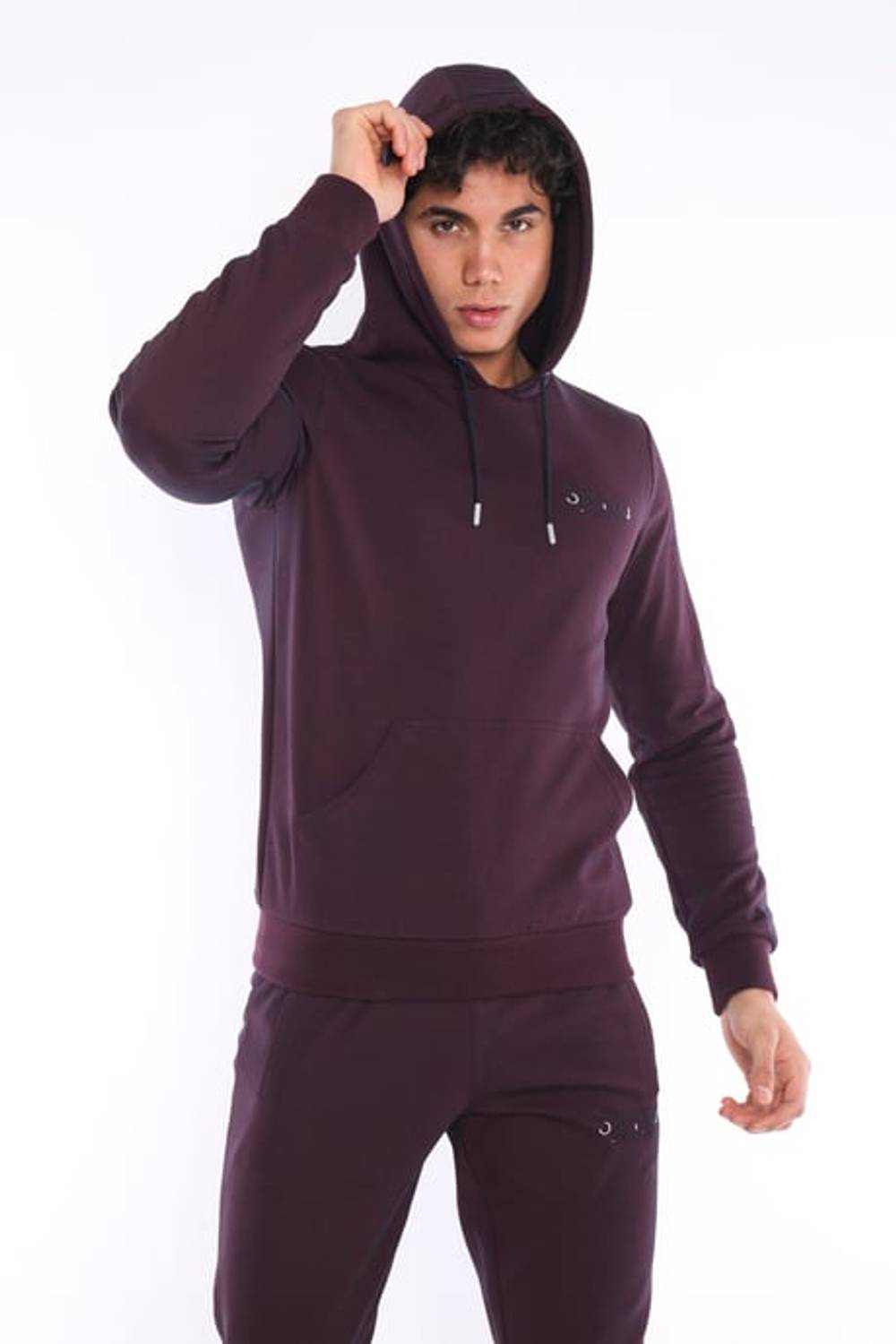 Эскатик тёмно-синий и бордовый спортивный худи для мужчин, дышащий, slim fit, с принтом, идеален для спорта и повседневной носки