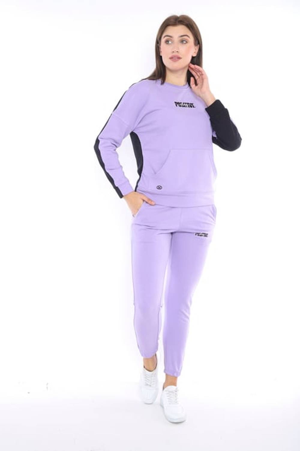 Escetic Lilac Women's 3 Thread Breathable Sports Casual Sweat Tracksuit A3047