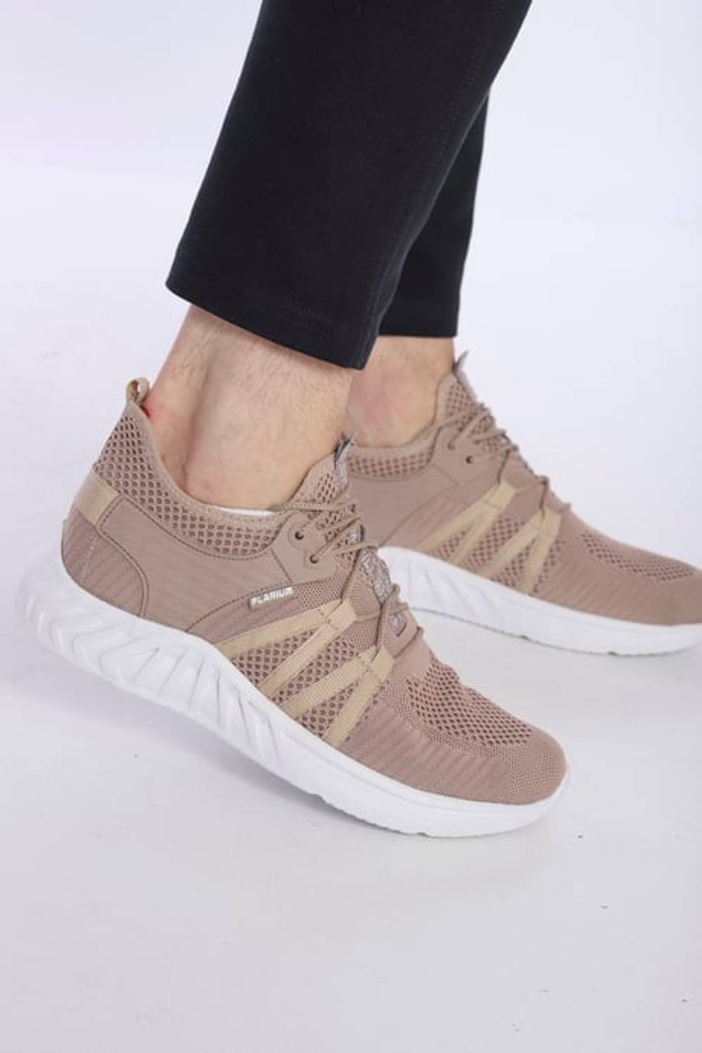 Escetic Milk Brown Men's Sneaker Light Knitwear Body Sports Shoes AY0007