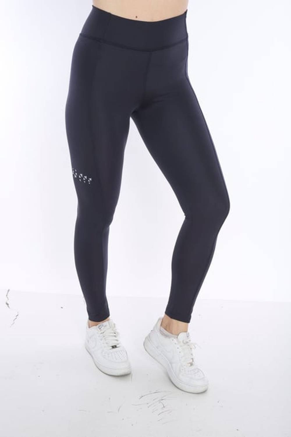 Escetic Lacivert Kadın Mikro Dalgıç Kumaş Baskılı Toparlayıcı Uzun Tayt B124