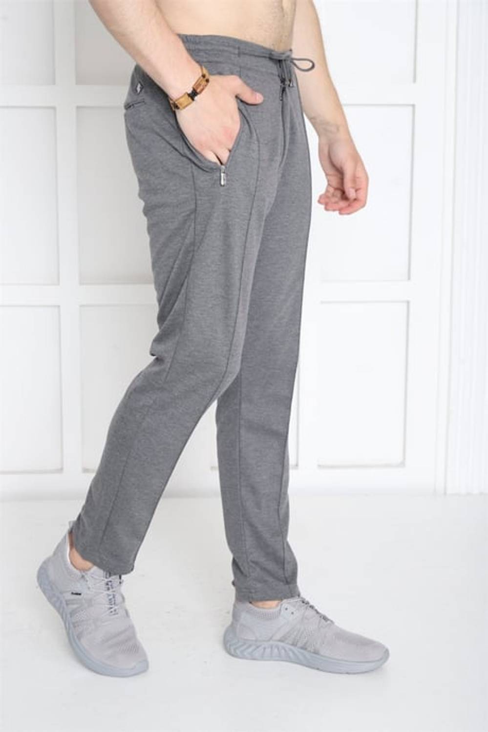 Escetic G3 Melanj Erkek Pantolon görünümlü 4 Cepli Fermuarlı Slimfit Spor Eşofman Altı B1216