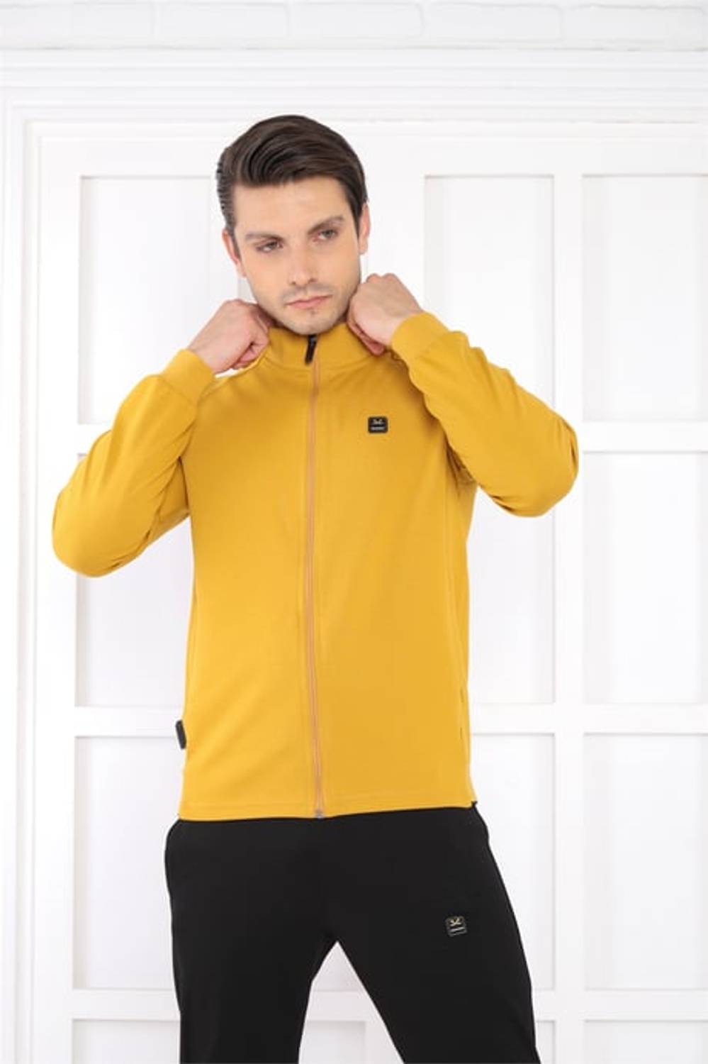 Спортивний костюм для чоловіків Escetic з вертикальним коміром, 4 сезони, з бавовни, slimfit, 100% якісна тканина