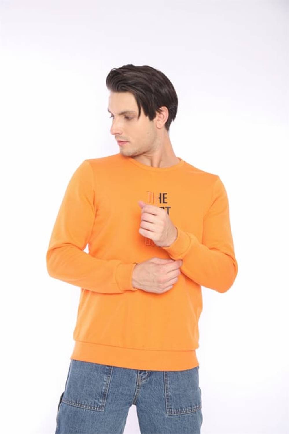 سويت شيرت رياضي شتوي للرجال من Escetic Orange ذو 3 خيوط من الصوف يسمح بمرور الهواء 0940