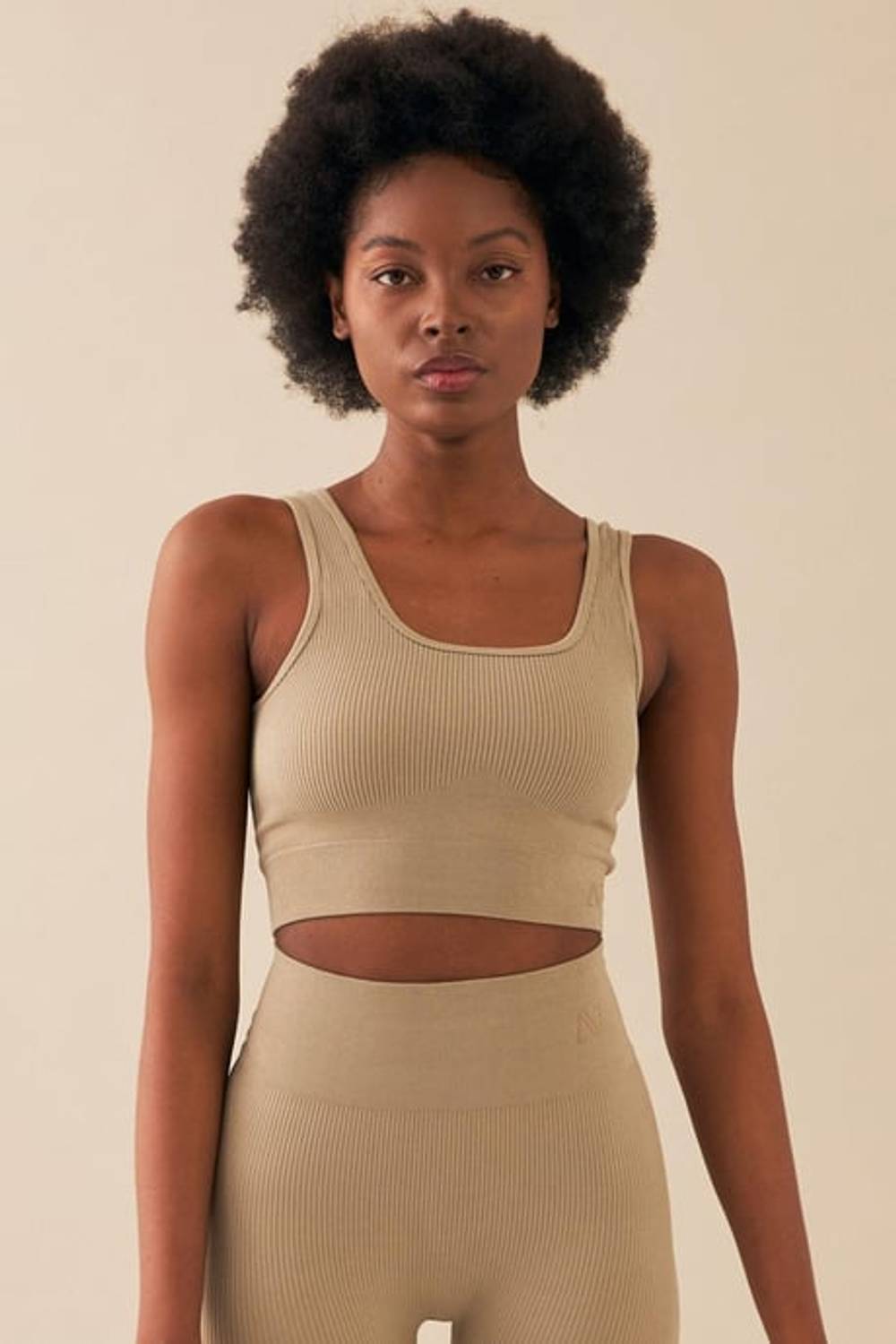 Escetic Women's Midstone High Waist Extra Flexible Fitness Yoga Plates Bra Tights Set 3087