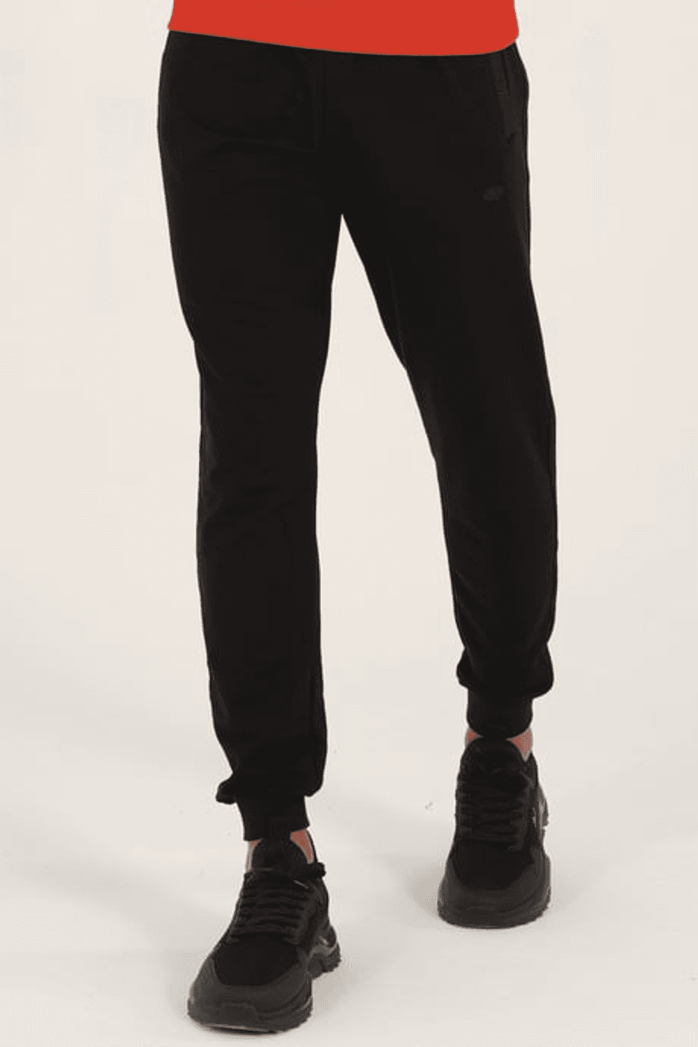 Escetic Men's Black Breathable 2 Thread Fabric 4 Seasons Slimfit Sports Sweatpants 1069