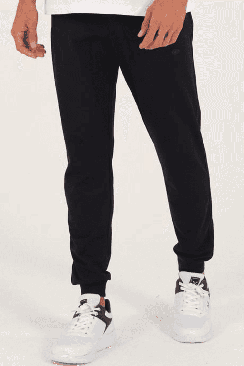 Слімове спортивне брюки Escetic для чоловіків темно-синього кольору з дихаючої тканини, 4 сезони, еластичний пояс, Slim Fit, з 3 кишенями