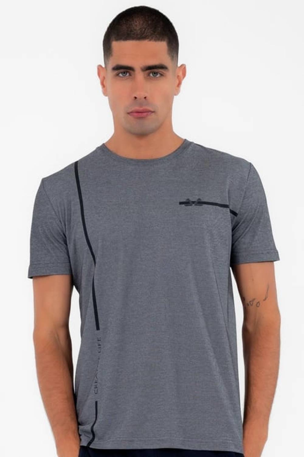 Escetic Erkek Siyah Spor O Yaka Slimfit Nefes Alan Pamuklu Aves Kumaş T-Shirt T0038