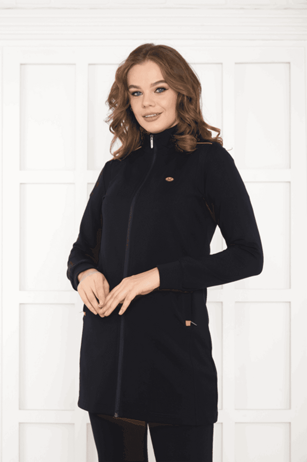 Спортивный костюм для женщин Escetic темно-синий с горчичным цветом, воздухопроницаемый, 4 сезона, с карманами и длинным рукавом, Slim Fit