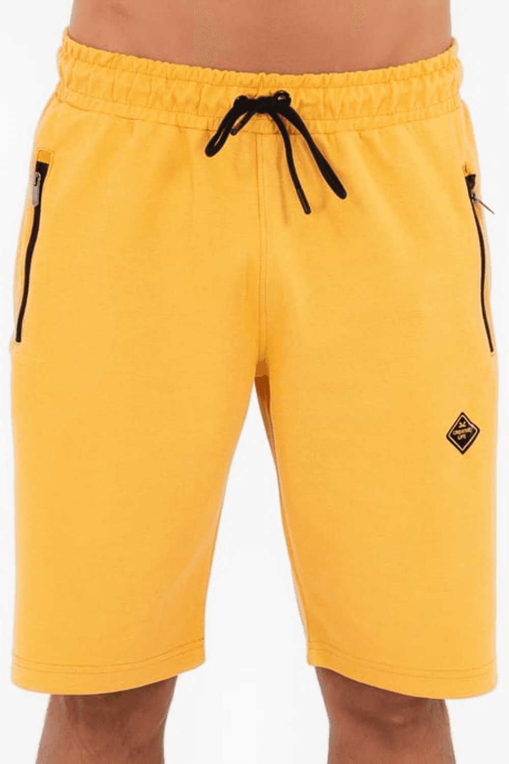 شورت رياضي كاجوال من القماش المسامي للرجال من Escetic Mustard بالولايات المتحدة الأمريكية B1142