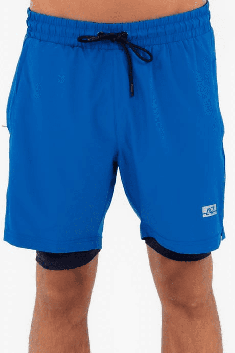 Escetic Blue الرجال الجوارب داخل 3 جيوب البحر اللياقة البدنية الرياضية ليكرا السراويل B1326