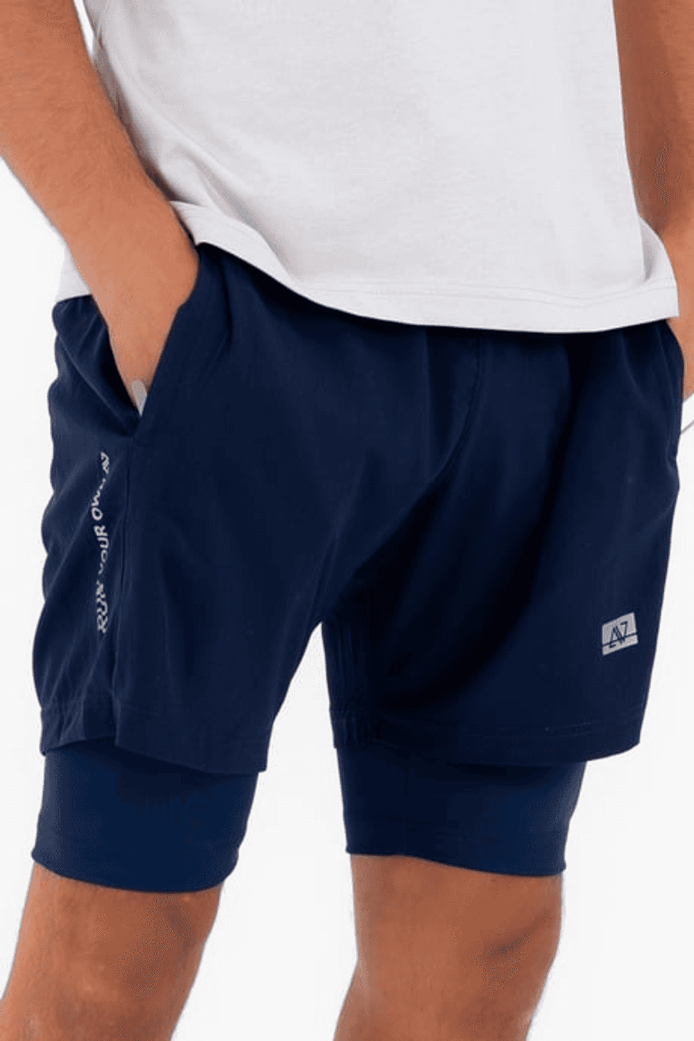 Чоловічі спортивні шорти Escetic Royal з вшитими тайтами, 3 кишені, для фітнесу та відпочинку, комфортний стиль, швидкосохнучий матеріал