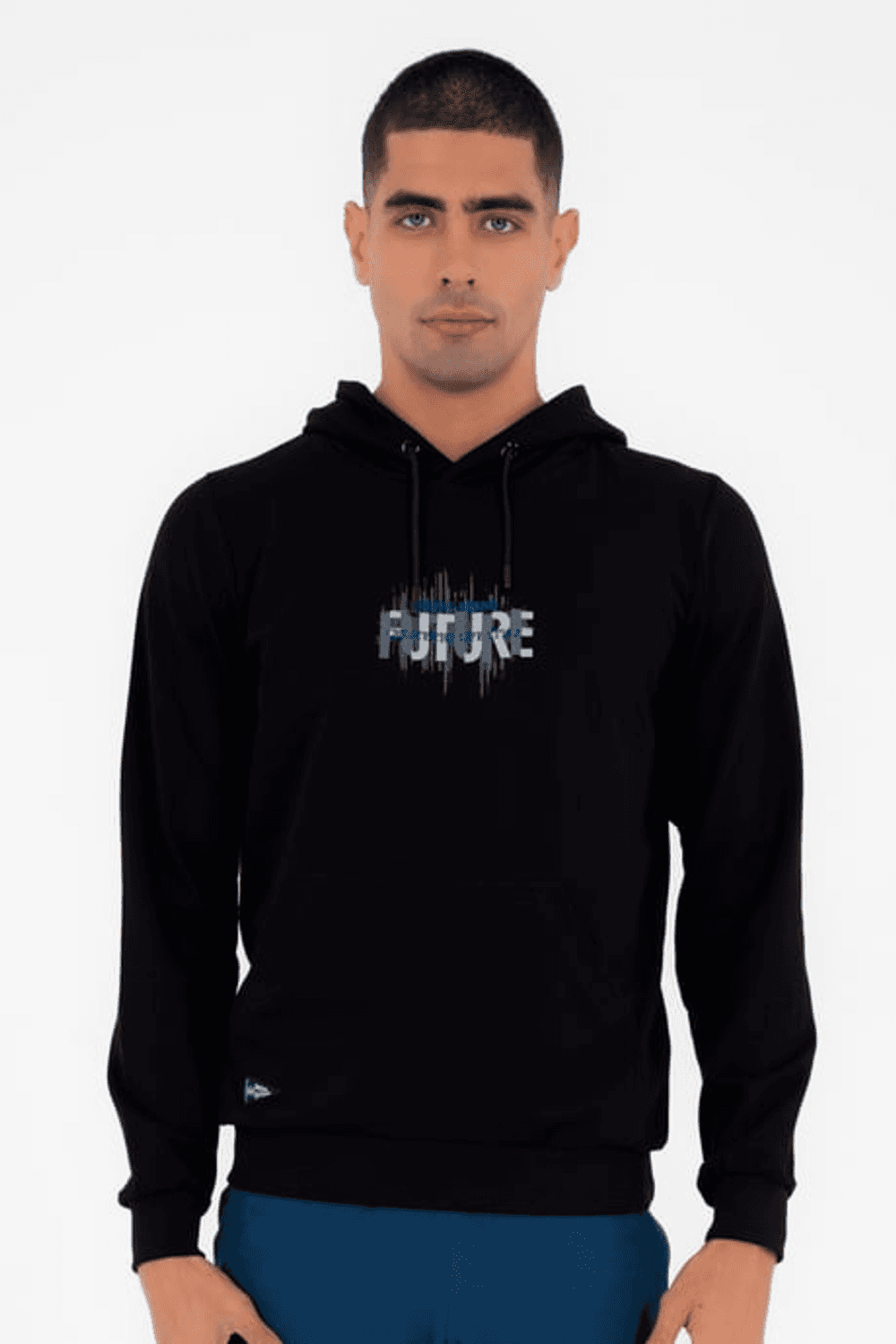 Escetic Siyah Erkek Slimfit Cepli 2 İplik 4 MEvsim Kapüşonlu Spor Sweat 0949