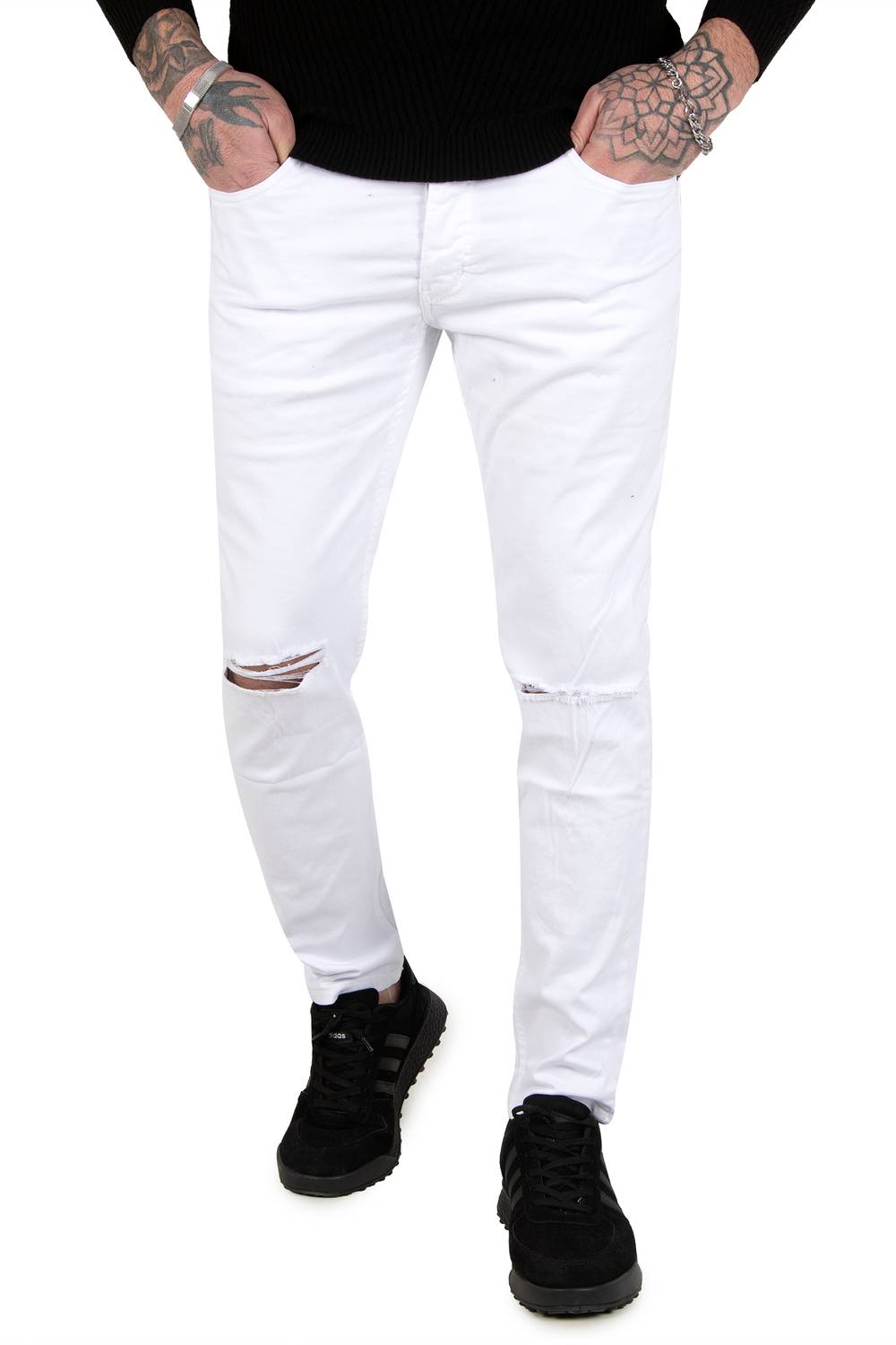 DeepSEA Ripped Knees Lycra Slim Fit Men's Jeans 1902114