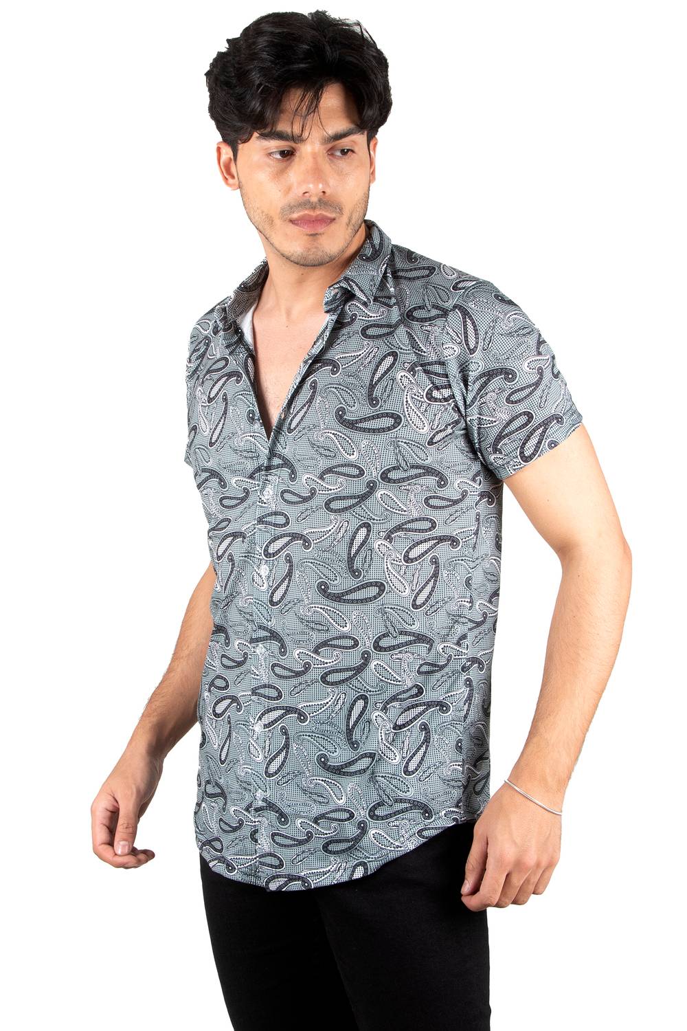 DeepSEA Digital Printed Knitted Fabric Lycra Combed Cotton Shirt 2306014