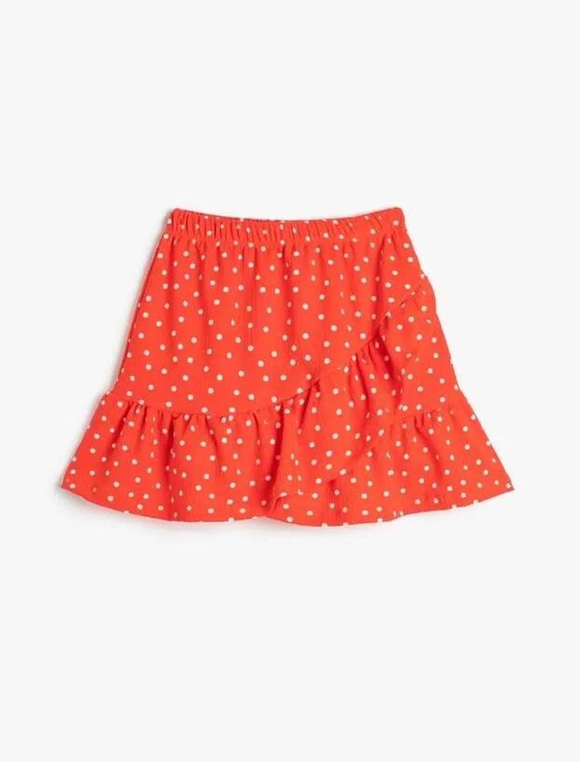 Koton Girl Child Mini Skirt Frilly Layered Elastic Waist Polka Dot