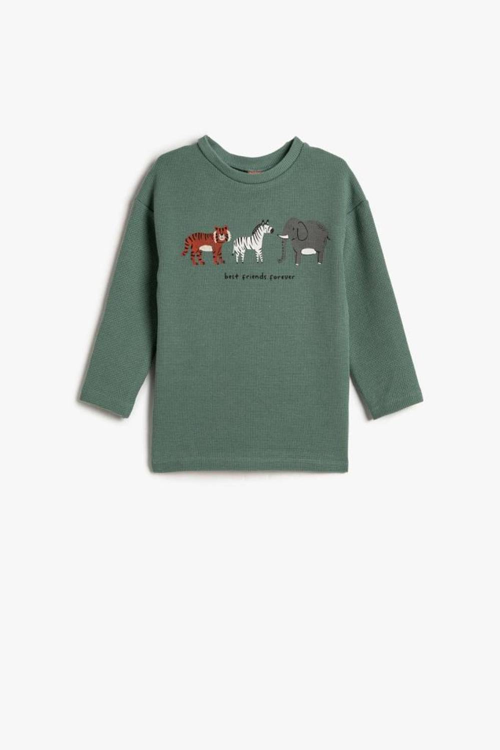 Koton Baby Boy T-Shirt Graphic Animal Printed Crew Neck Cotton