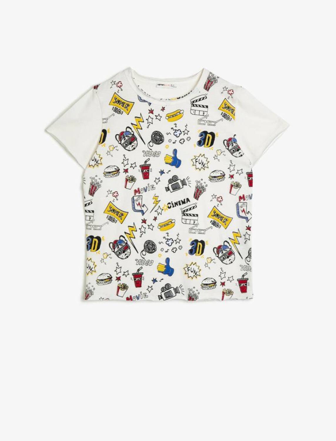 Koton Boys Printed Crew Neck Short Sleeved T-Shirt