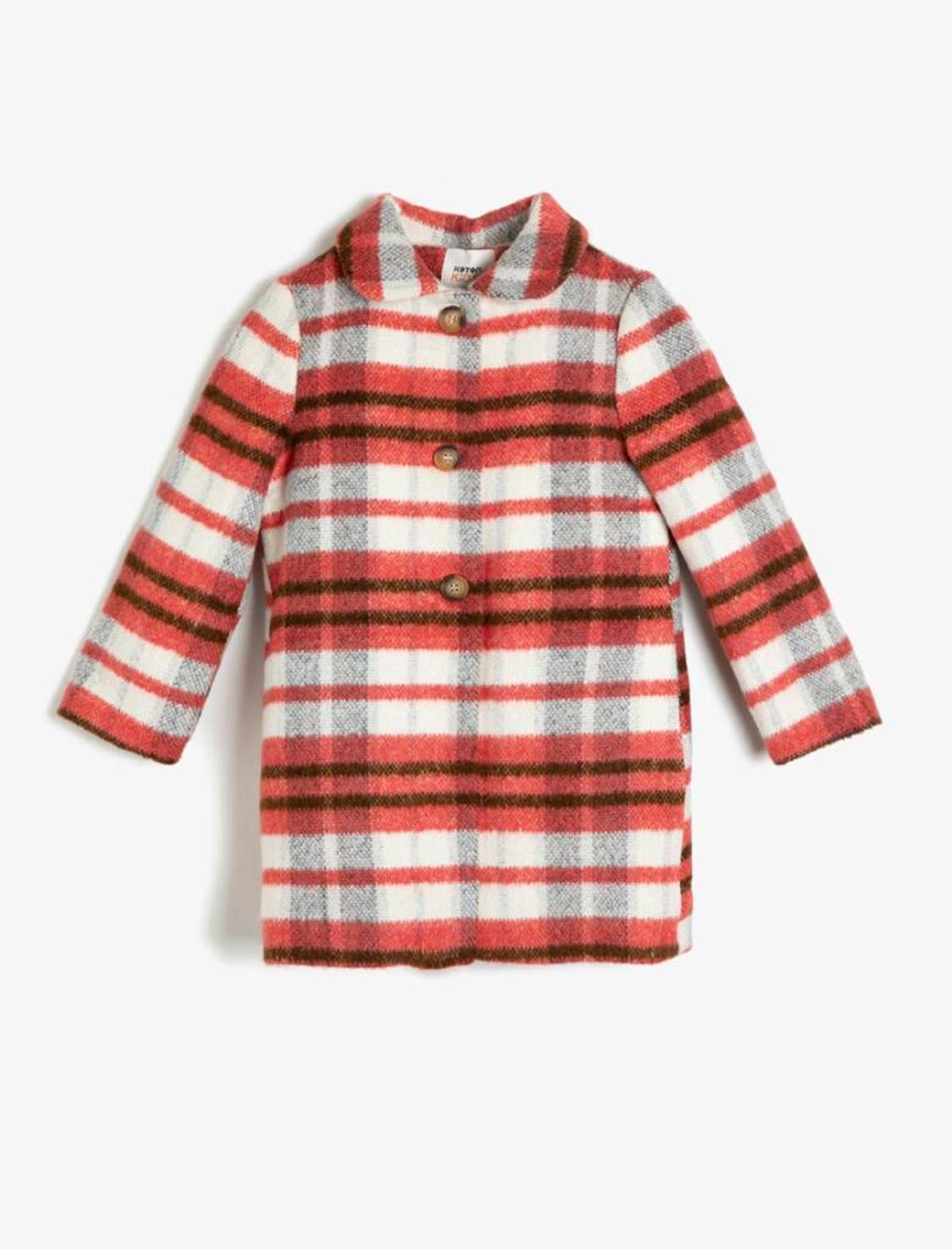 Koton Girl's Button Detailed Coat