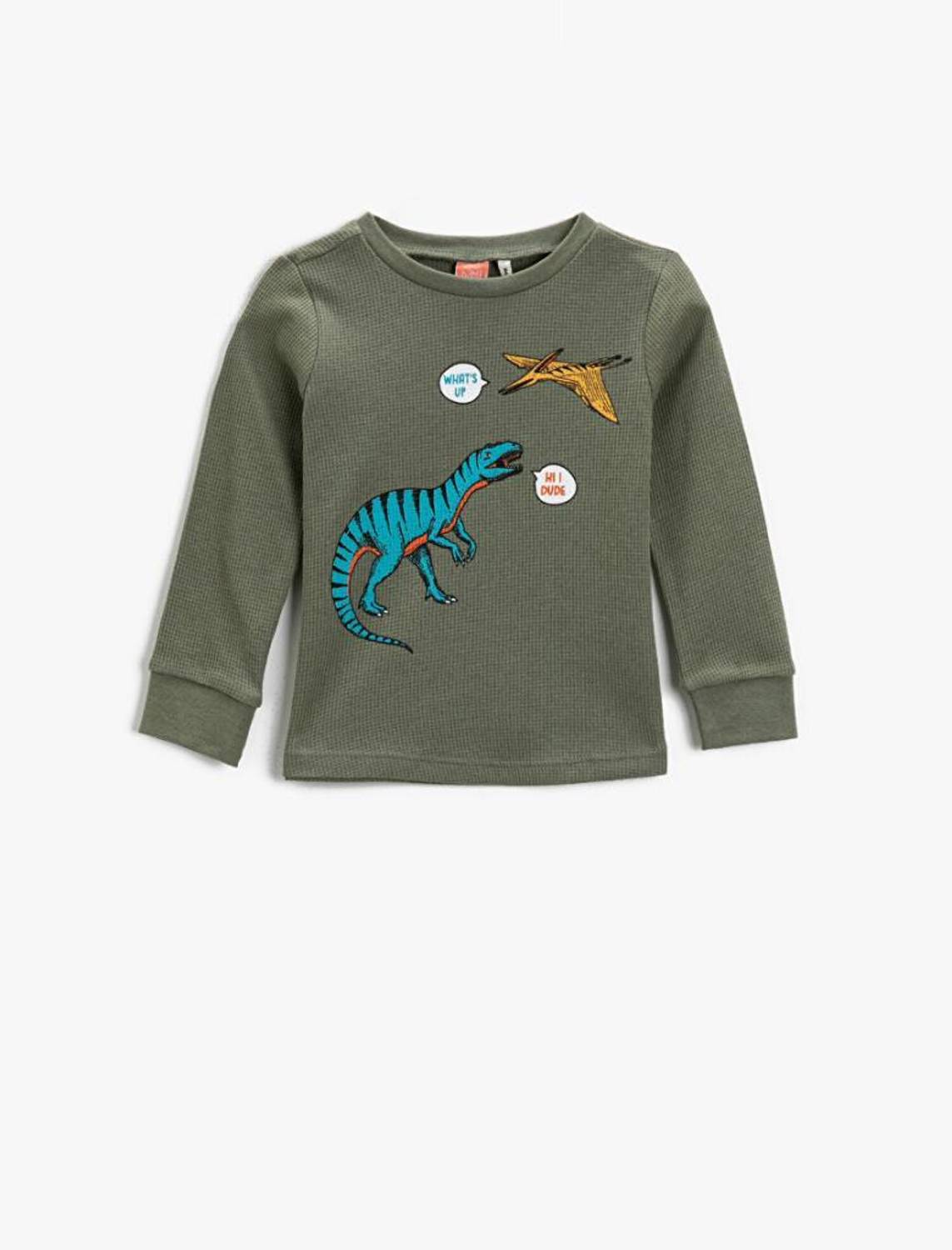 Koton Cotton Printed Crew Neck Long Sleeve T-Shirt