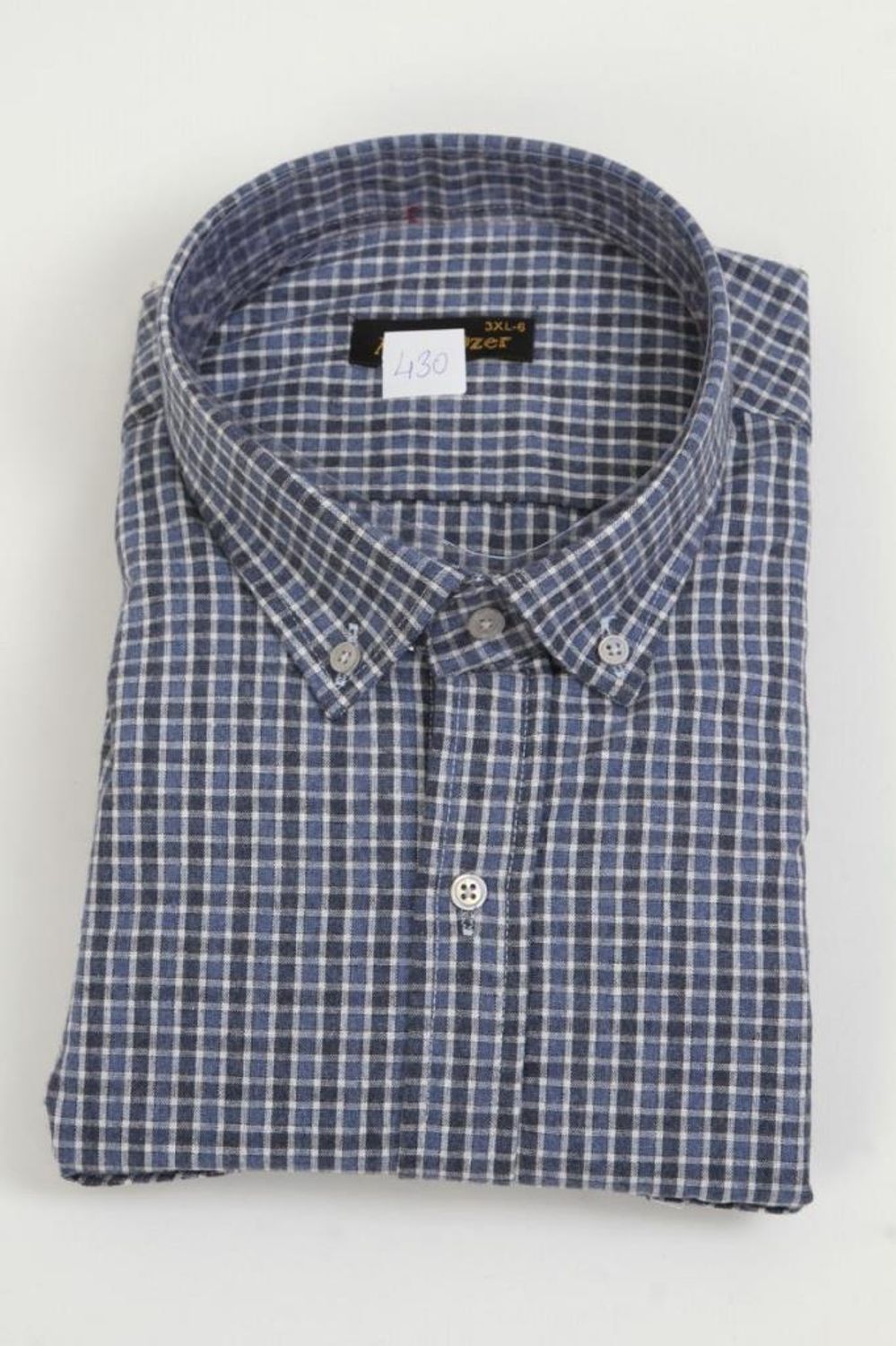 Hipatu Piti Checkered Double Pocket Oversized Wool Shirt- Blue