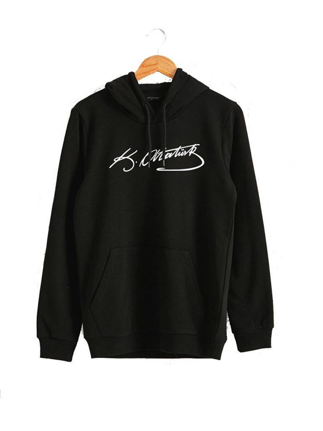 Світер з капюшоном Hipatu з підписом Ататюрка, трикотаж, чорний, розміри S, M, L, XL